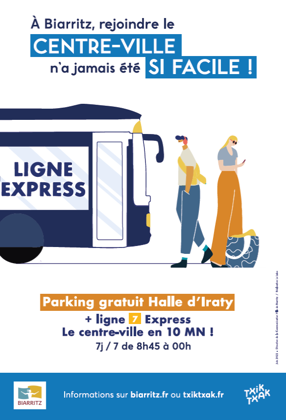 Parking relais et navette express pour rejoindre le centre-ville de Biarritz en 10 minutes
