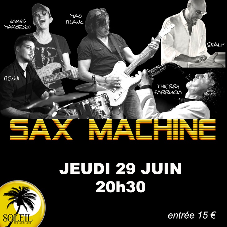 Bidart : le groupe Sax Machine Revival au Soleil des Antilles (Funk, Soul et Jazz Funk)