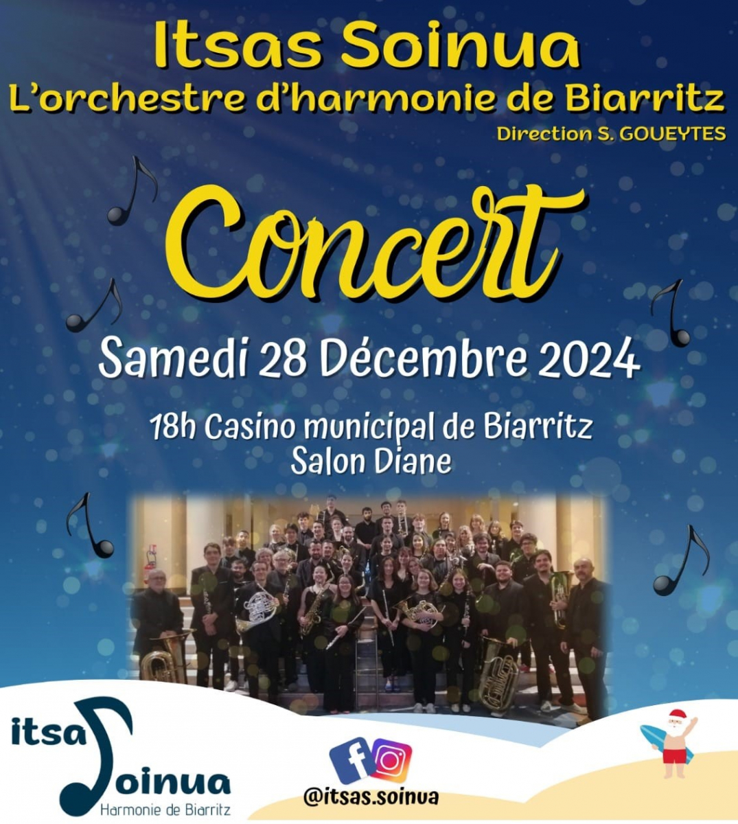 Biarritz : concert de Noël par l'orchestre d'harmonie Itsas Soinua au Casino municipal