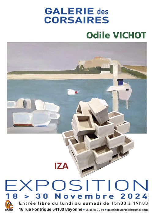 Bayonne : les paysages d'Odile Vichot et les céramiques sculptées d' Iza s'invitent à la galerie des Corsaires.