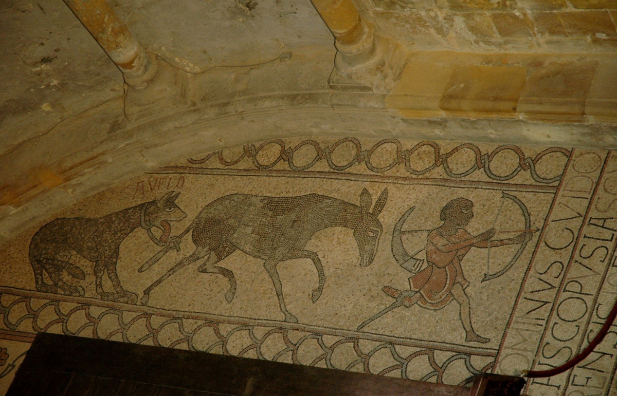 Cathédrale de Lescar, mosaïque romane du XIème siècle.jpg