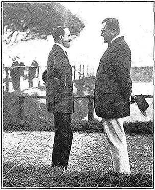 Golf de Zarautz le roi Alphonse XIII s'entretient avec l'ambassadeur d'Autriche-Hongrie, automne 1917.jpg