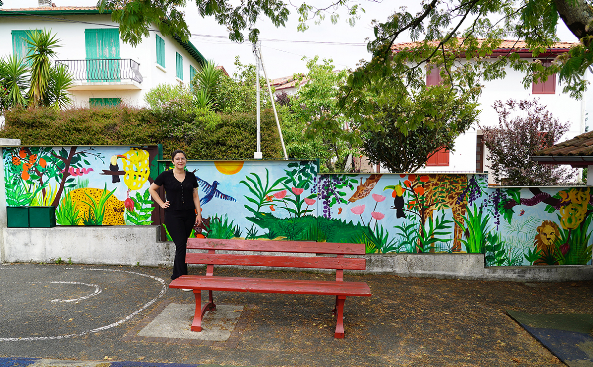 Hendaye : une fresque inspirée du Douanier Rousseau à l’école maternelle de la gare
