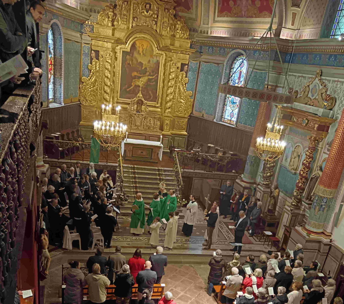 Cambo : Mgr Aillet, Christian Devèze et Thomas Ospital inaugurent le nouvel orgue