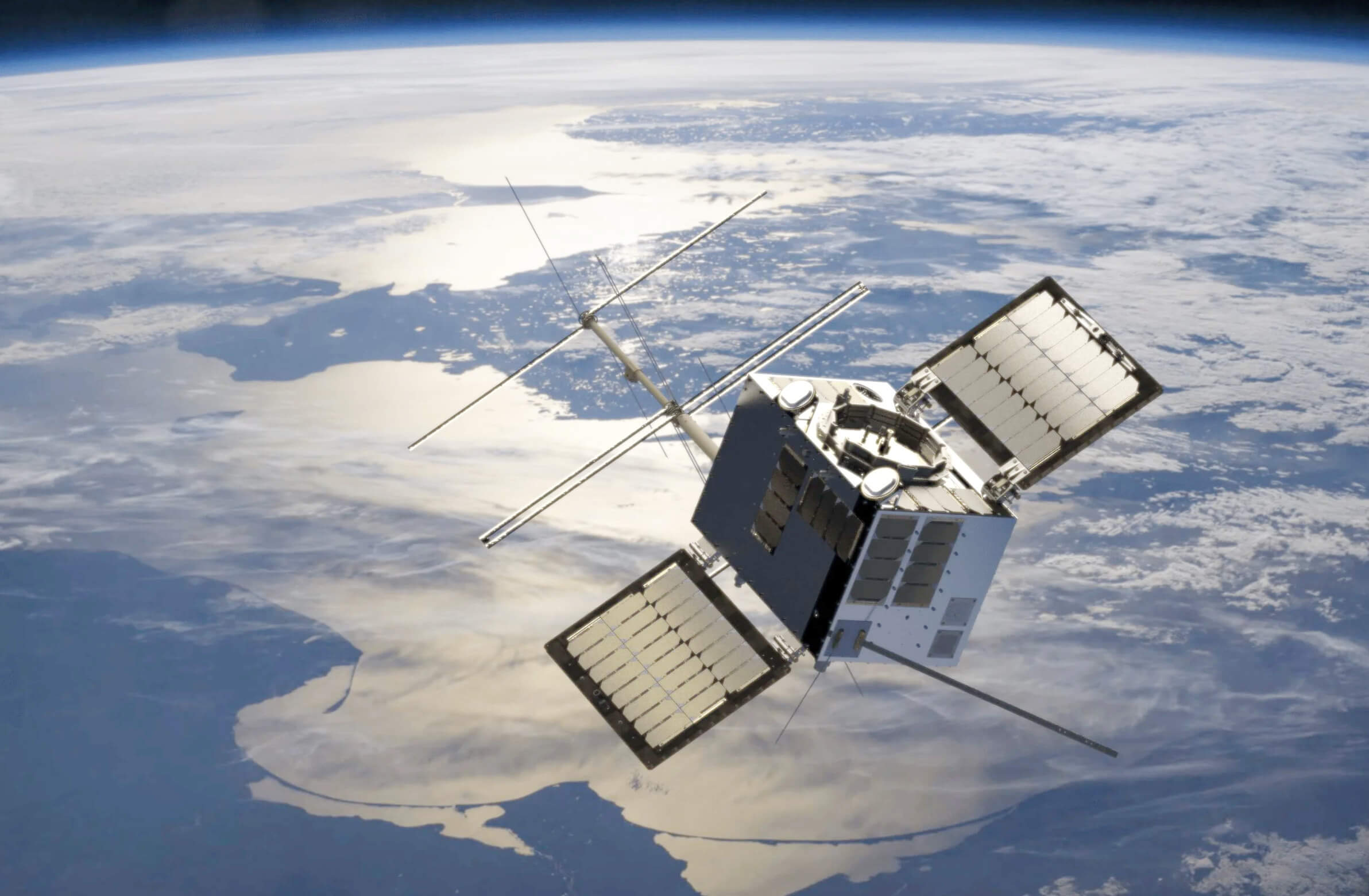 A new satellite equipped with a ThrustMe engine in orbit