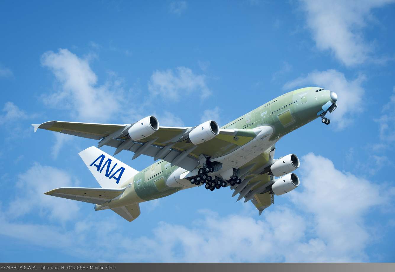 First ANA A380 takes to the skies