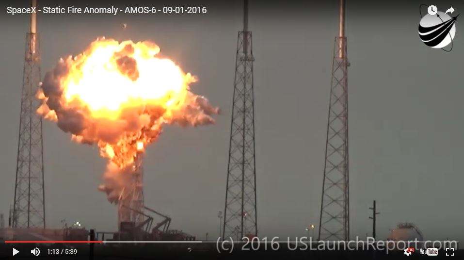 SpaceX Falcon 9 explodes on launch pad