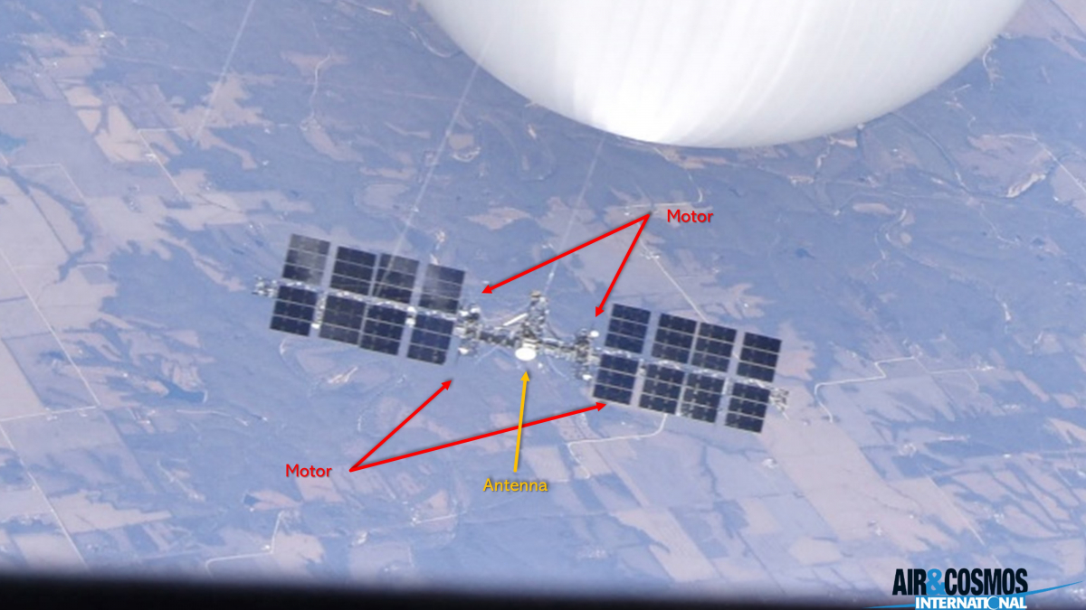 Close-up view of the equipment carried by the Chinese balloon.