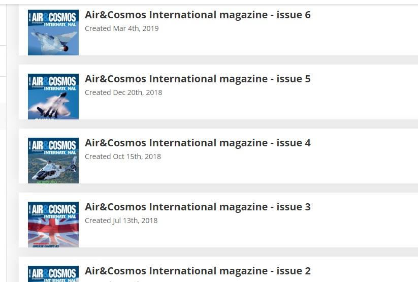 Air and Cosmos International April issue, featuring missiles, AIX2019, Embraer 190-E2, Airbus post-A380 and more...