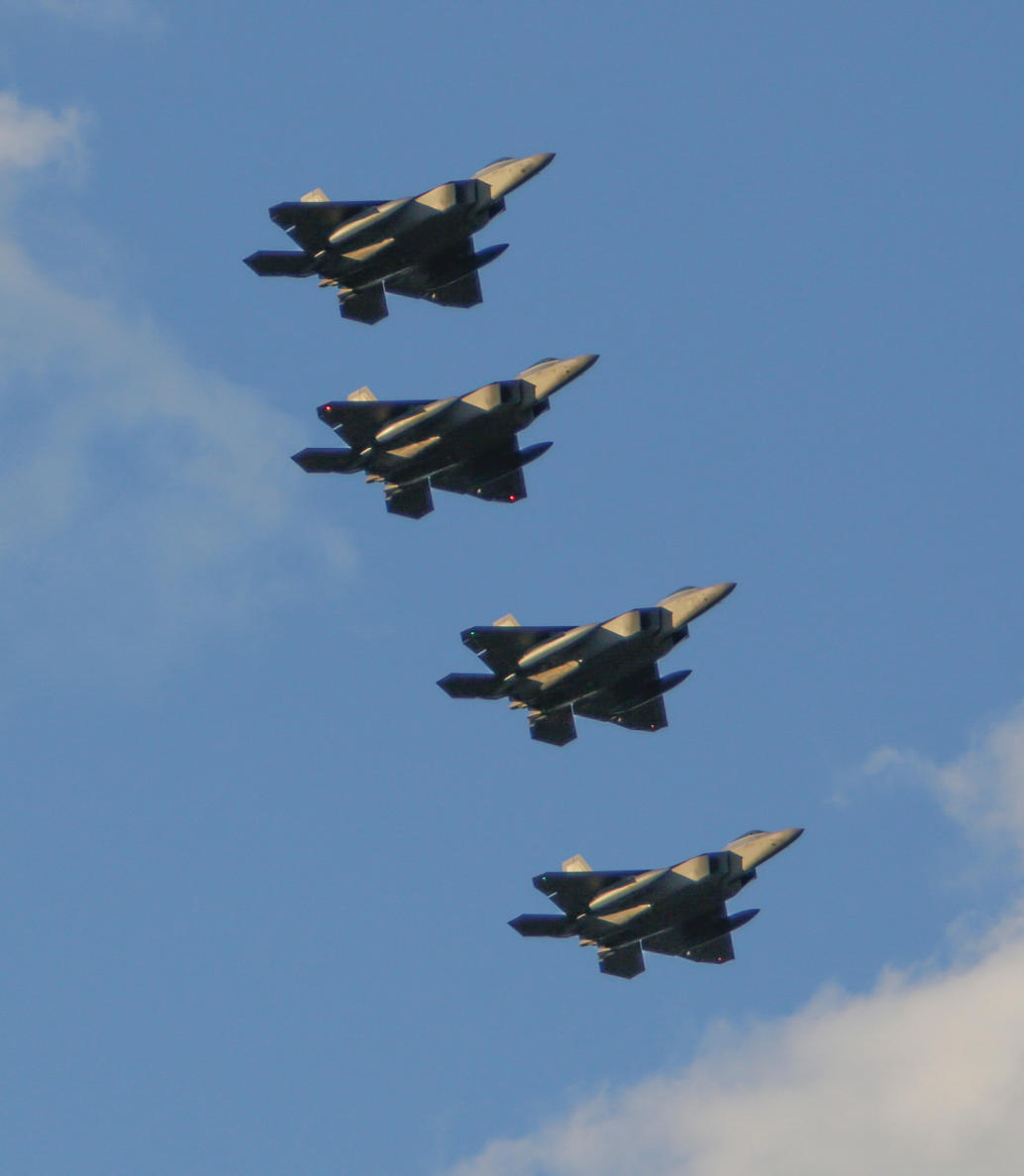 Lockheed Martin F-22 Raptors.