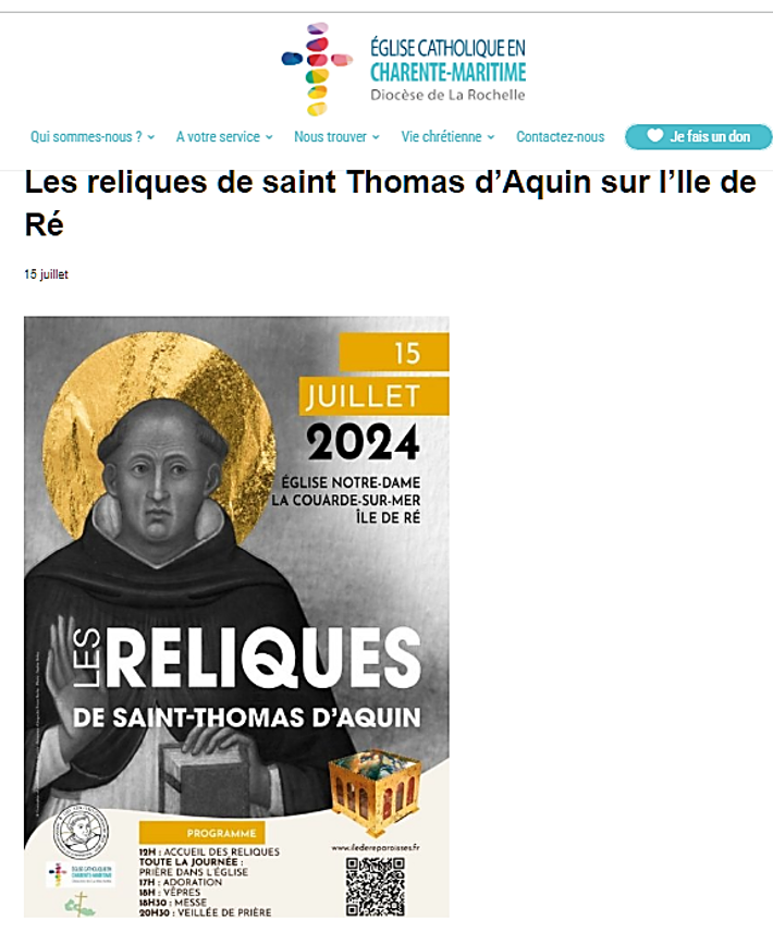 https://catholiques17.fr/event/les-reliques-de-saint-thomas-daquin-sur-lile-de-re/