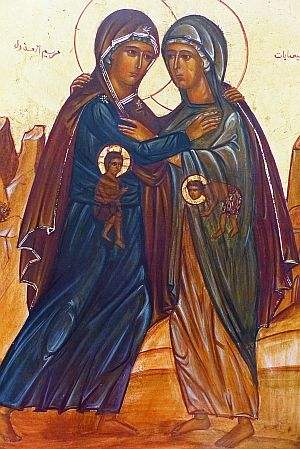 Marie enceinte de Jésus ; Elisabeth enceinte de Jean-Baptiste : la Visitation !