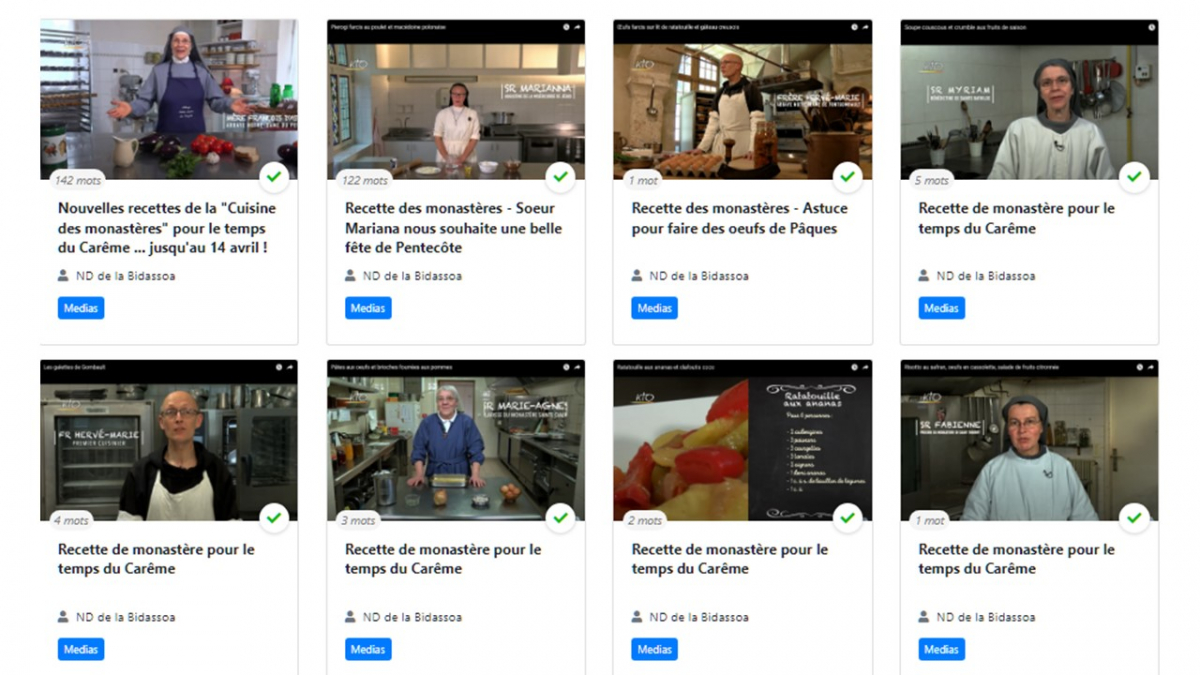 A voir ou revoir sur notre site, les vidéos de la cuisine des monastères