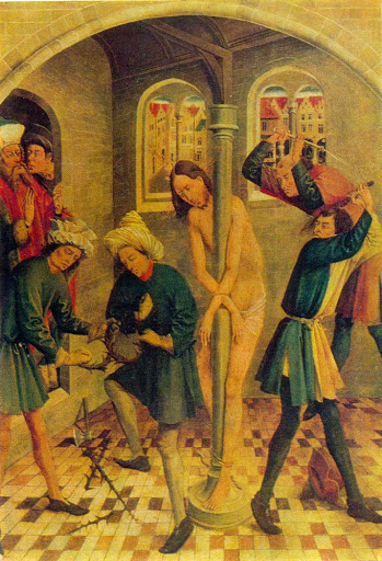 La Flagellation du Christ, JOHANN KOERBECKE, Le Musée des Beaux-Arts Pouchkine, Moscou, Vers 1457 Détrempe sur bois