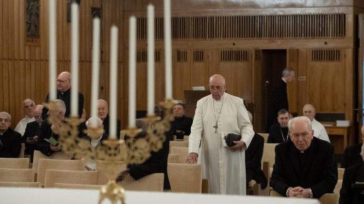 Le pape et la curie en retraite en ce temps de Carême