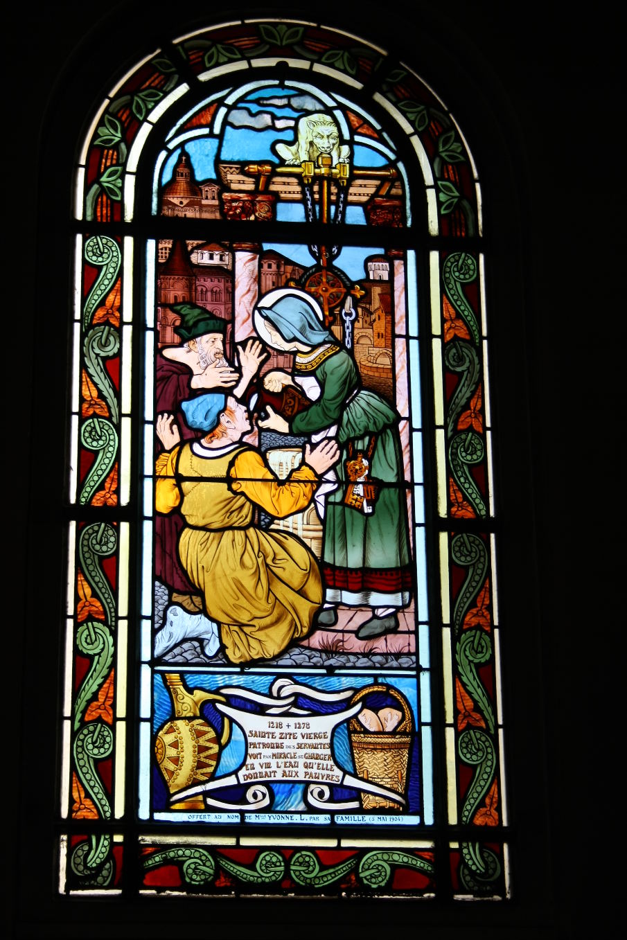 Félix Gaudin. Sainte Zita, vitrail , église Saint-Honoré d'Eylau, Paris