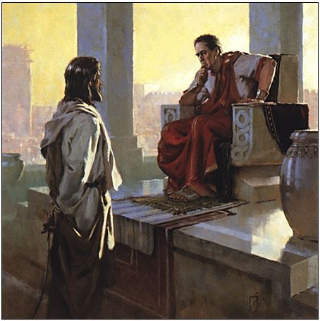 Jésus, condamné, face à Pilate