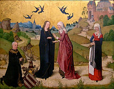 La Visitation (Heimsuchung Mariae), entre 1463 et 1480, peinture sur bois, Munich, Alte Pinakothek.