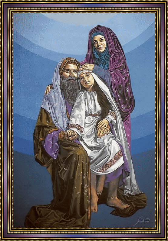 Anne et Joachim avec leur enfant, Marie