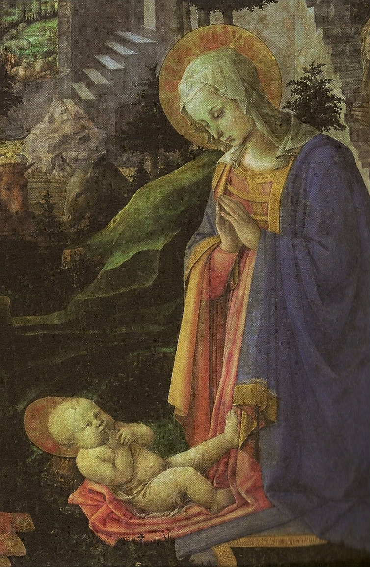 7e détail : L'enfant Jésus et sa mère - Lumière de l'Esprit Saint