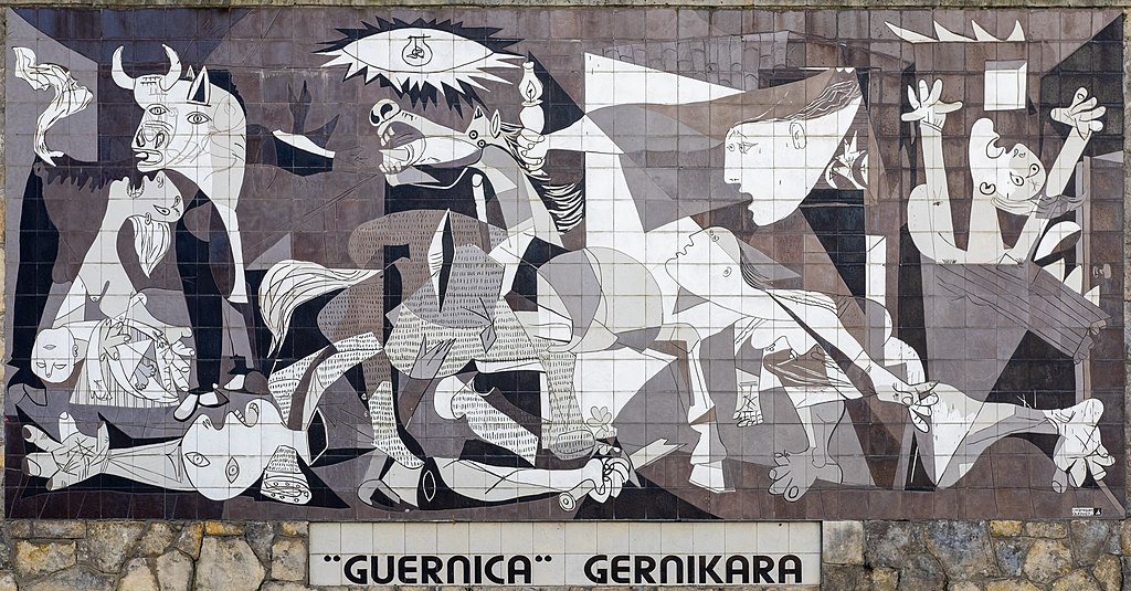 1024px-Guernica_reproduction_on_tiled_wall,_Guernica,_Spain_(PPL3-Altered)_julesvernex2.jpg
