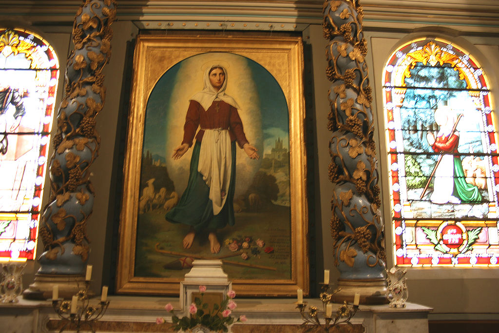 Pour la guérison obtenue d'un être cher par l'intercession de ste Germaine, Jean-Auguste-Dominique Ingres, génie de la peinture,  lui dédie ce tableau offert à l'église St-Etienne de Sapiac  (Montauban)