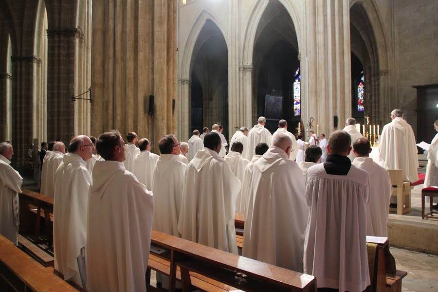 De nombreux prêtres ont pu être présents et notamment l'abbé Jean-Jacques Courtade et l'abbé Jean-Marc Lavigne qui accompagnera Vincent-Marie dans son nouveau ministère.