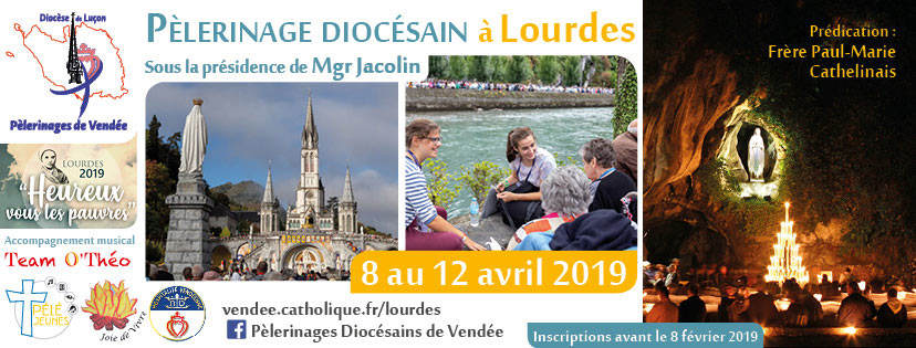 Suivre Mgr Jacolin et les 1200 pèlerins Vendéens à Lourdes.