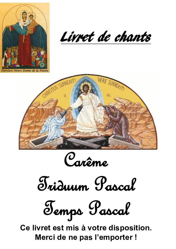 Un livret de chants pour le Carême, Triduum Pascal, Temps Pascal / Chants 57-fin
