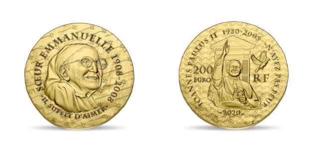 La Monnaie de Paris frappe une pièce à l’effigie de sœur Emmanuelle et Jean Paul II