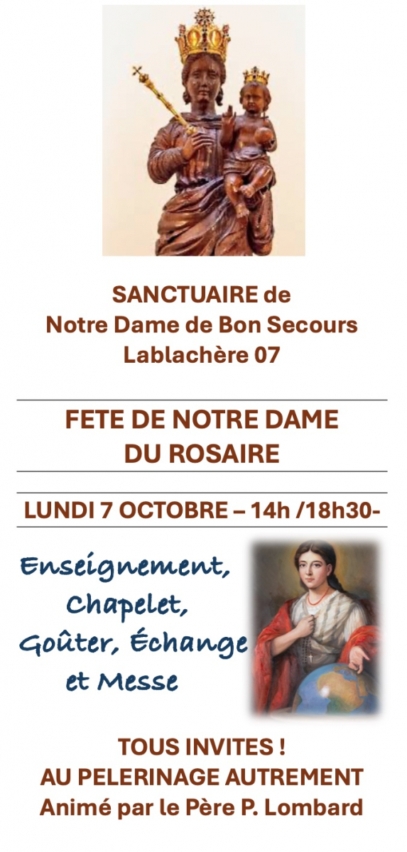 Pèlerinage autrement pour la Fête de Notre Dame du Rosaire !