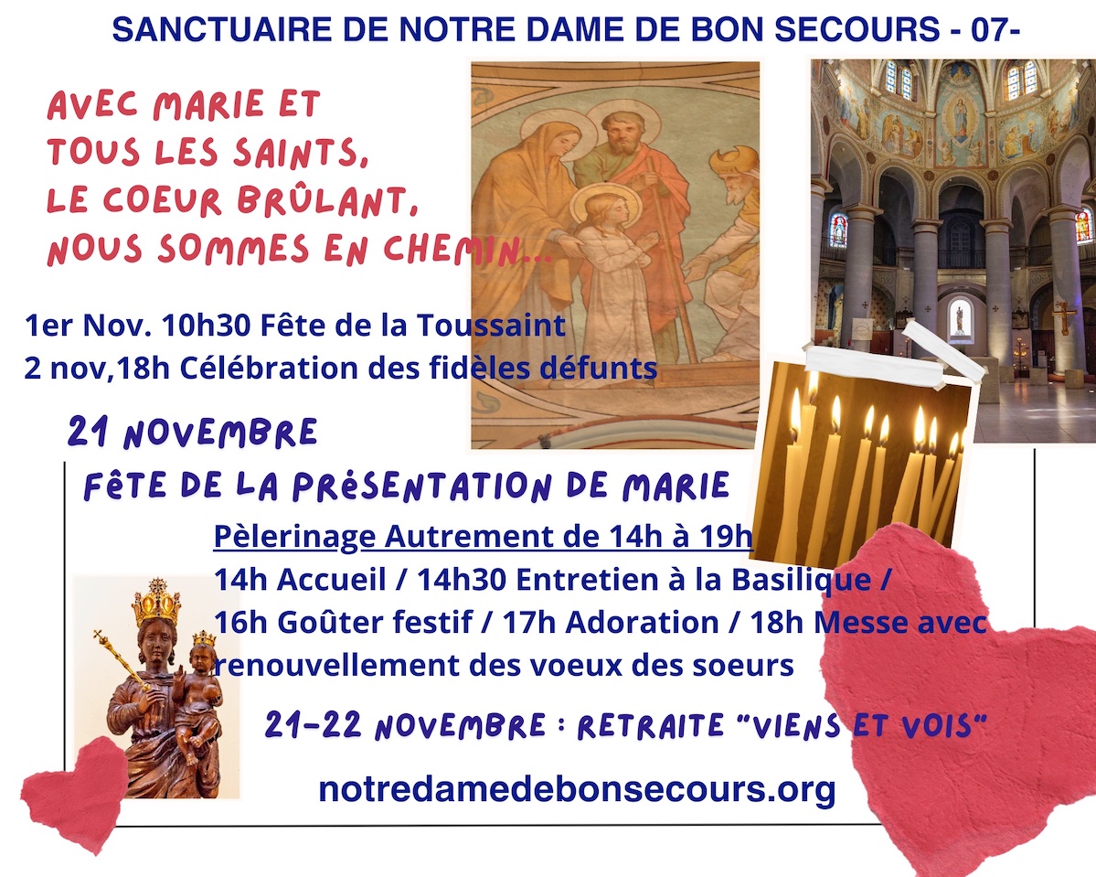 Animations au Sanctuaire de Notre Dame de Bon Secours Novembre 2023