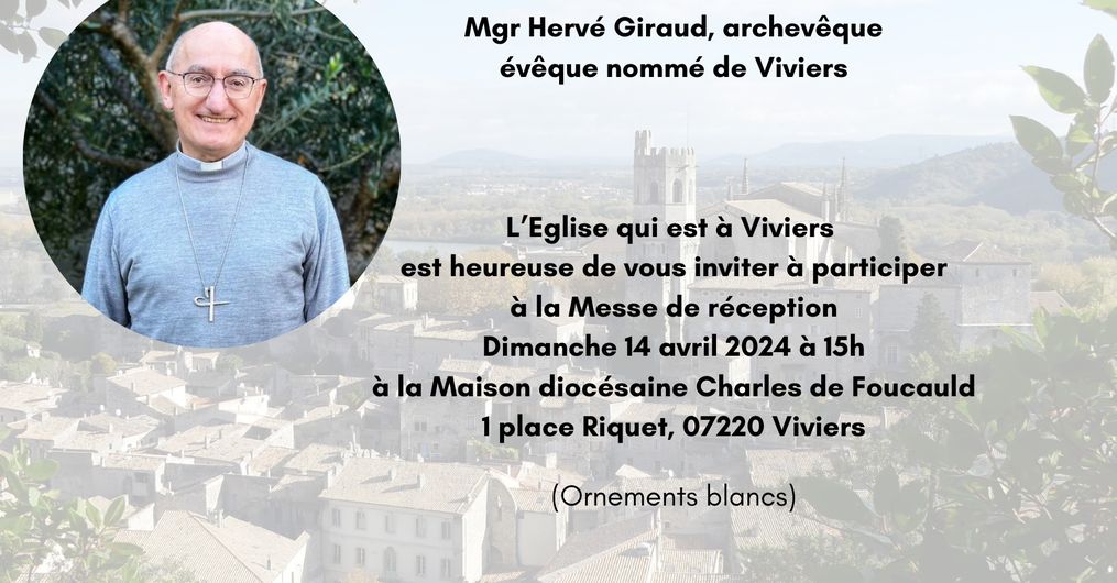 Dimanche 14 avril : Installation de Mgr Hervé Giraud