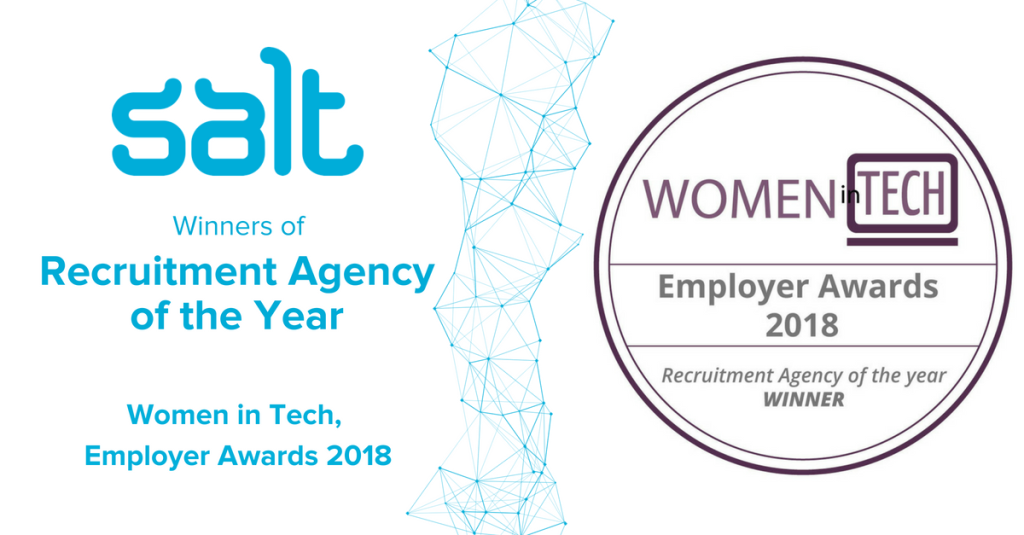 Salt wins Recruitment Agency of the Year by Women in Tech Employer Awards