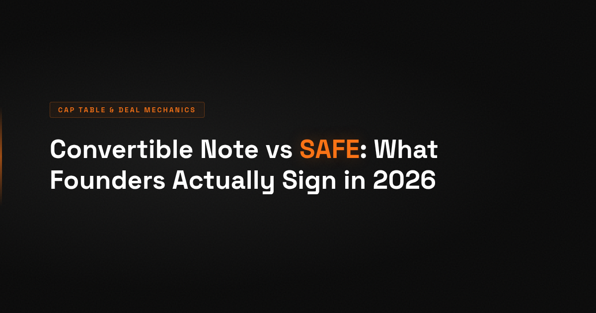 Convertible Note vs SAFE: What Founders Actually Sign in 2026