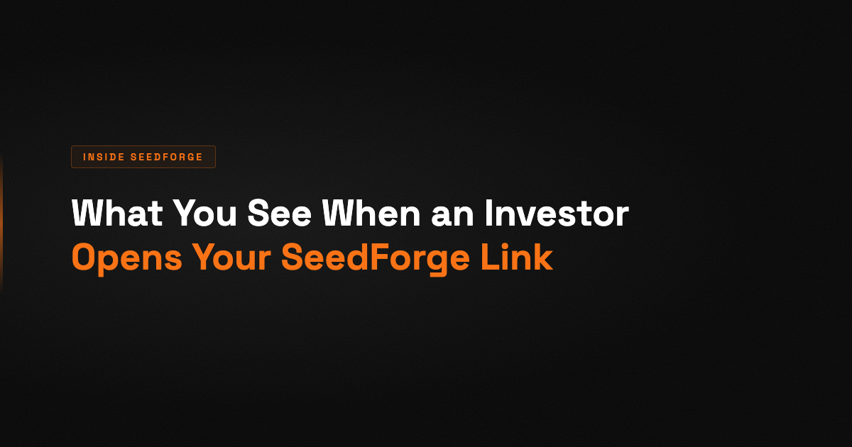 What You See When an Investor Opens Your SeedForge Link (2026)