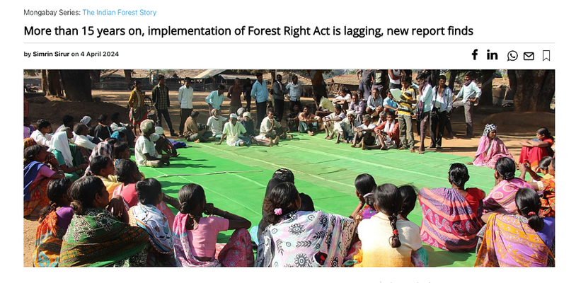 article on gaps in the implementation of the forest rights act