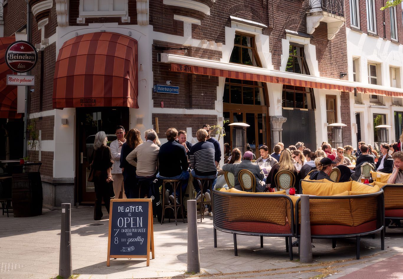 Tafelen aan de Spoorsingel bij Bar Otter