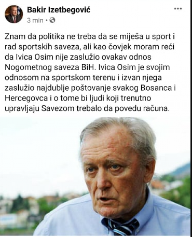 BakirIvica.png - Bakir Izetbegović:  Ivica Osim nije zaslužio ovakav odnos Nogometnog saveza BiH