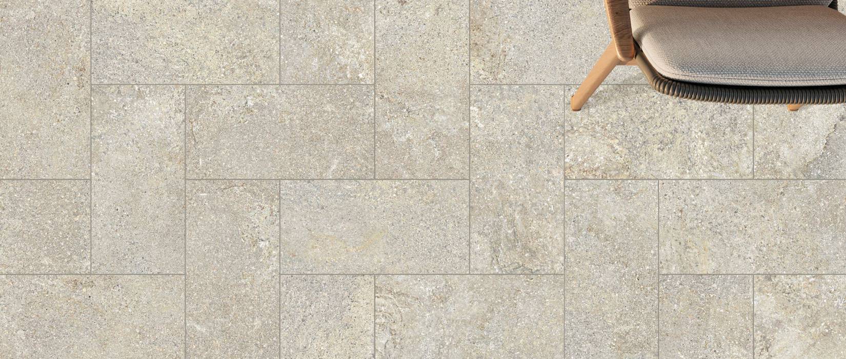 Stone effect tiles for outdoor floors