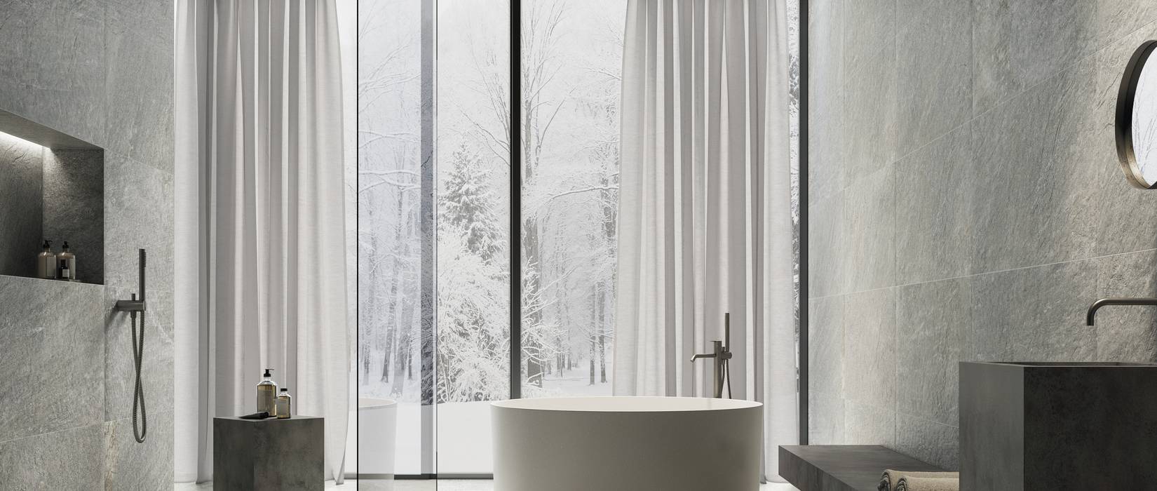 MENHIR Effetto Pietra Quarzite Bagno