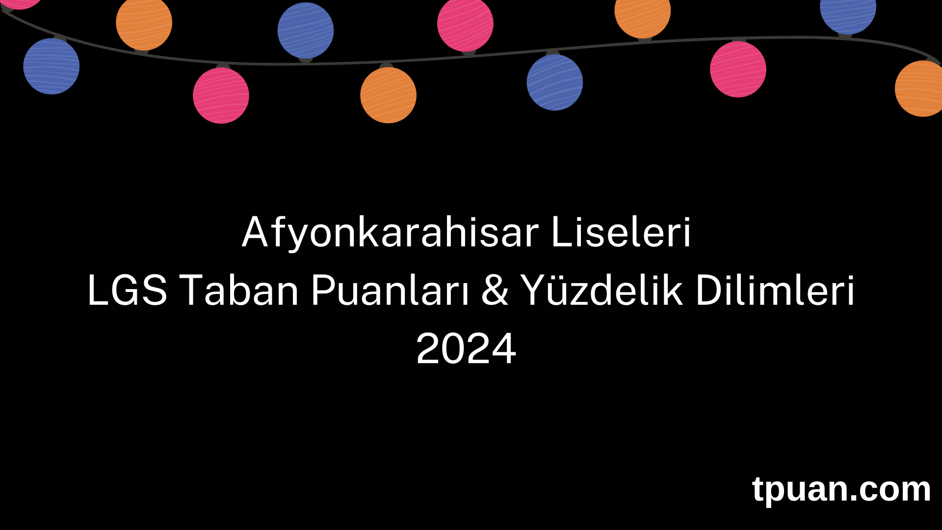 Afyonkarahisar Liseleri 2024 LGS Taban Puanları & Yüzdelik Dilimleri