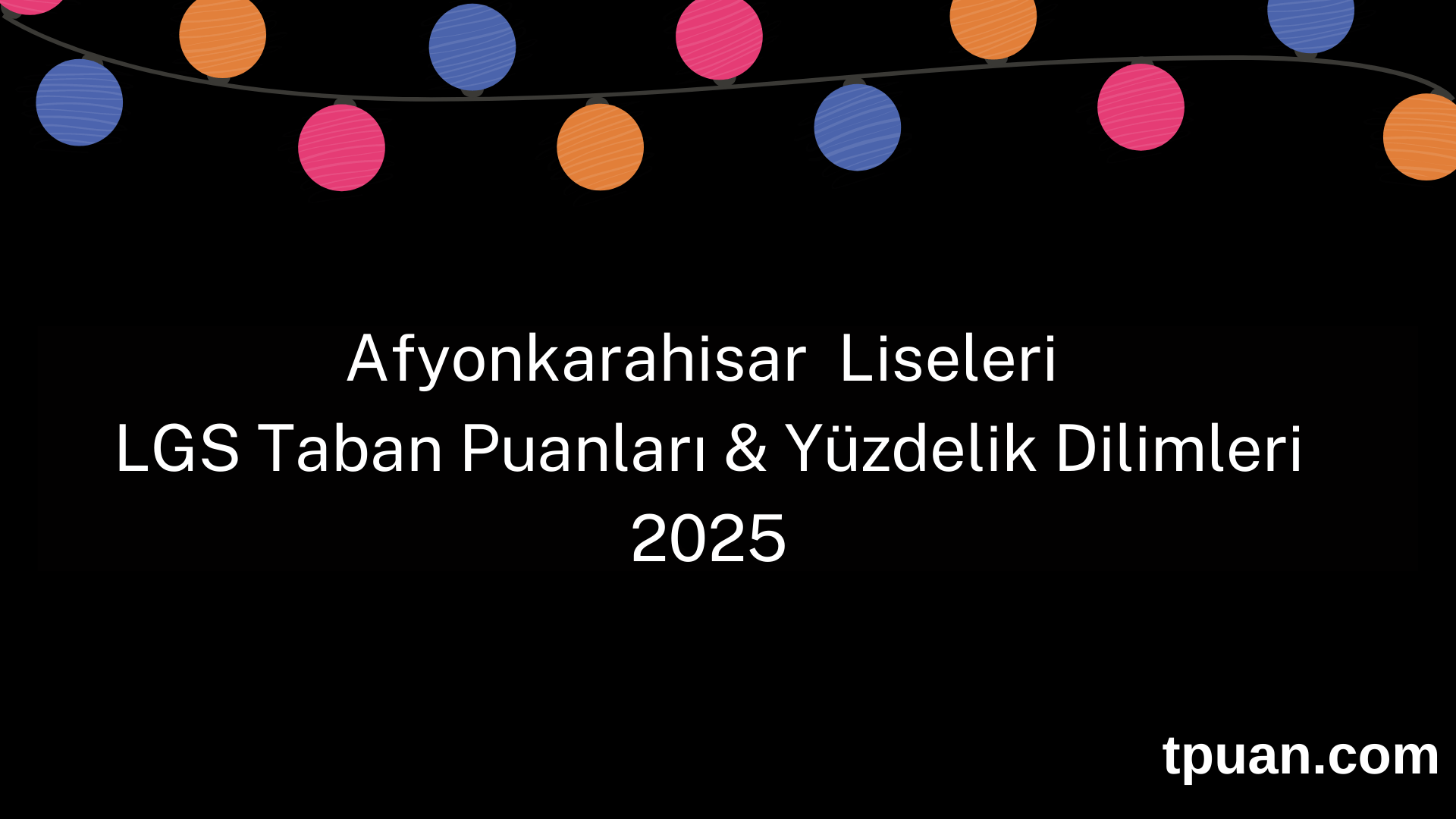 Afyonkarahisar Liseleri 2025-LGS Taban Puanları ve Yüzdelik Dilimleri (Son 3 Yıl)