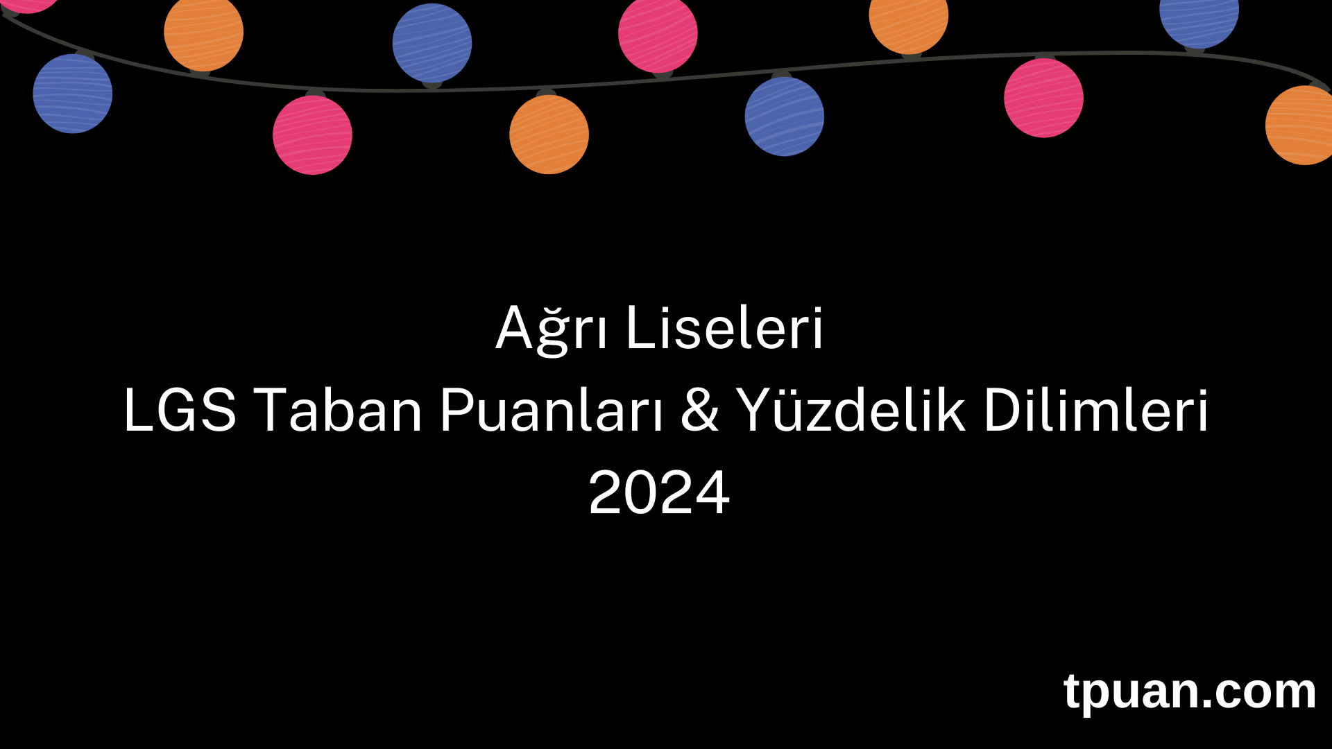 Ağrı Liseleri 2024 LGS Taban Puanları & Yüzdelik Dilimleri