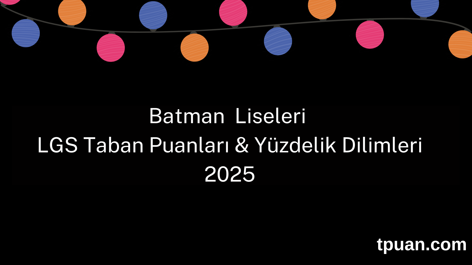 Batman Liseleri 2025 LGS Taban Puanları ve Yüzdelik Dilimleri (Son 3 Yıl)