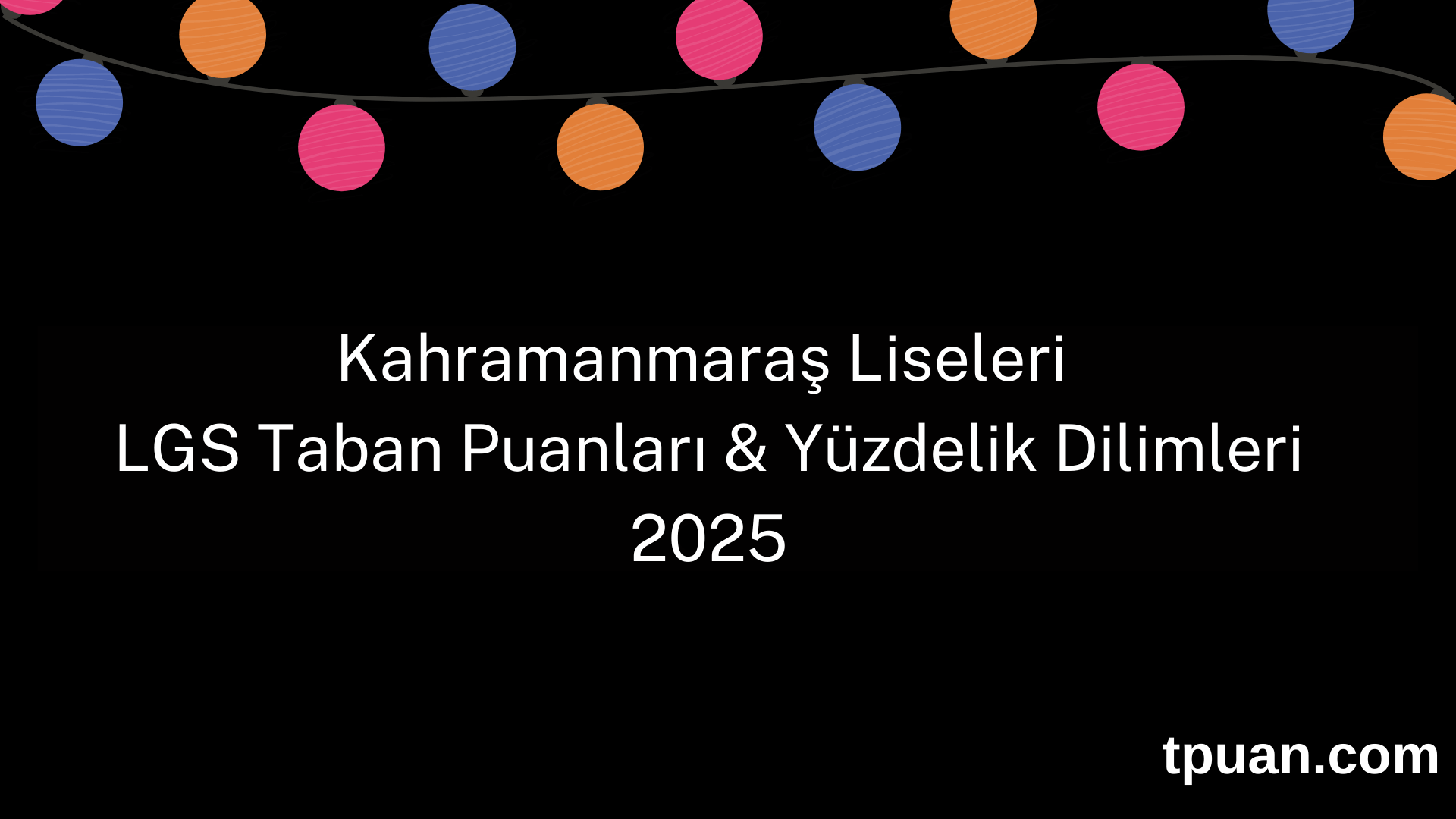 Kahramanmaraş Liseleri 2025 LGS Taban Puanları ve Yüzdelik Dilimleri (Son 3 Yıl)