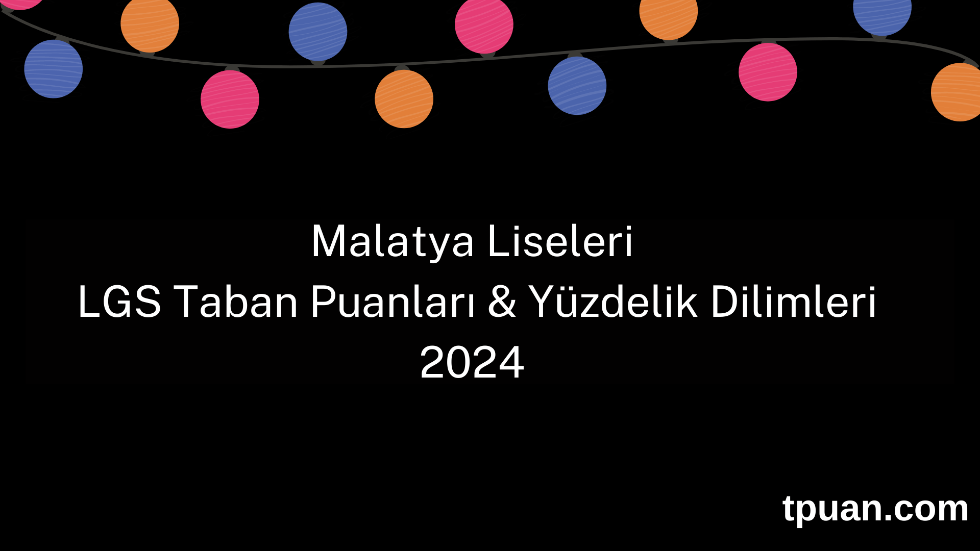 Malatya Liseleri 2024 LGS Taban Puanları & Yüzdelik Dilimleri