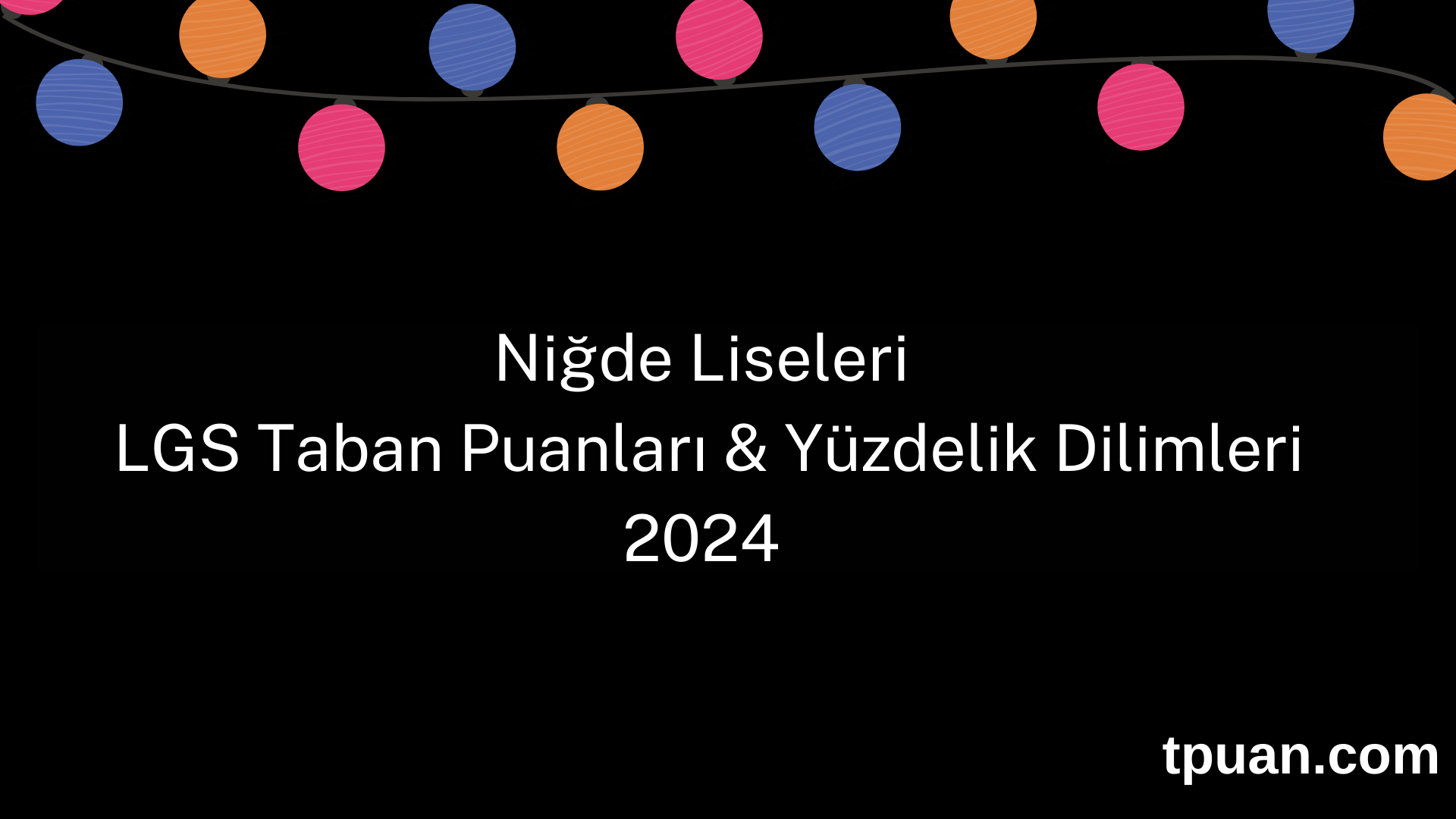 Niğde Liseleri 2024 LGS Taban Puanları & Yüzdelik Dilimleri