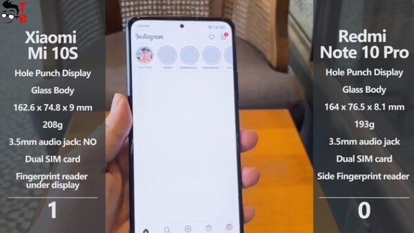 Xiaomi Mi 10S против Redmi Note 10 Pro