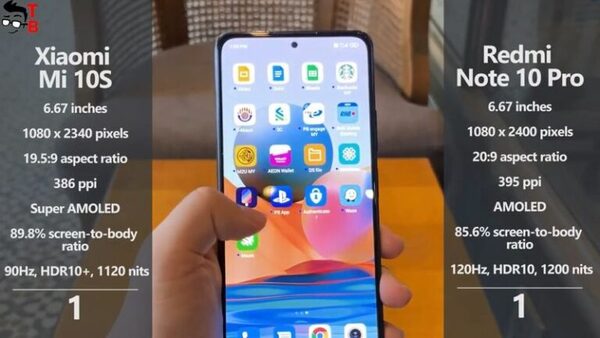 Xiaomi Mi 10S против Redmi Note 10 Pro